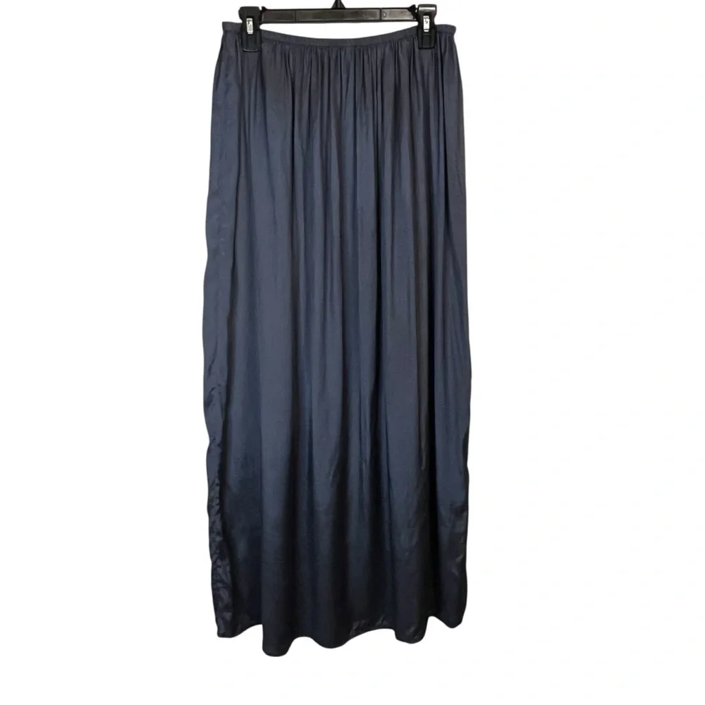 Chan Luu Flowy High Waisted Maxi   Gathered Boho Whimsy Goth Prussian Skirt SZ L - Picture 2 of 6